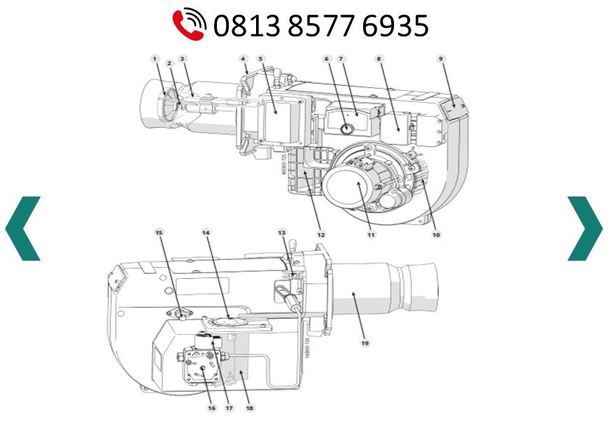 Komponen Utama Burner bentone B30 A