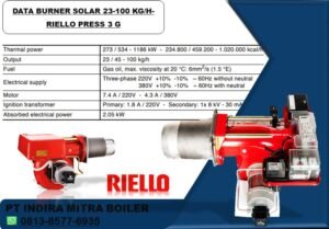 JUAL BURNER SOLAR 23-100 KG PER JAM - RIELLO PRESS 3 G