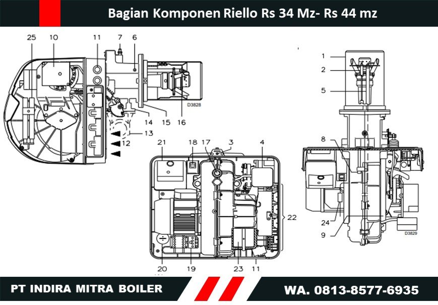 Bagian Komponen Riello Rs 34 Mz- Rs 44 mz