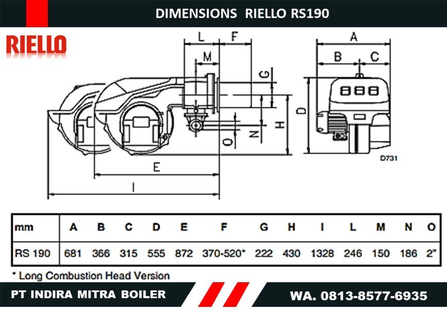DIMENSIONS RIELLO RS190