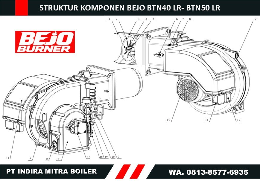 STRUKTUR KOMPONEN BEJO BTN40 LR- BTN50 LR