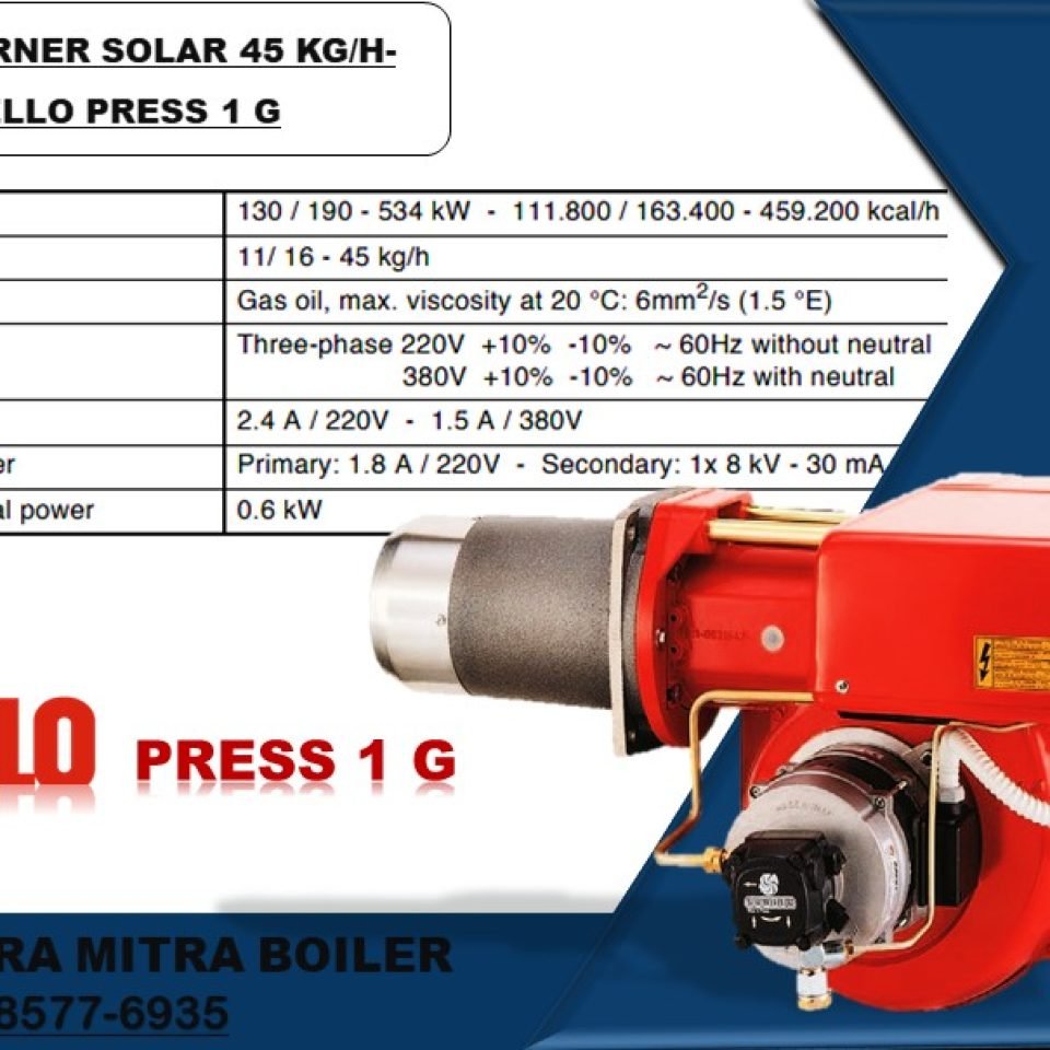 JUAL BURNER SOLAR 11-45 KG PER JAM – RIELLO PRESS 1 G