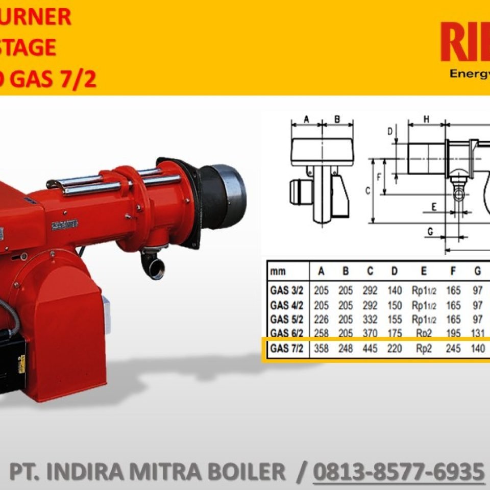 JUAL RIELLO GAS 7_2 BURNER TWO SATGE