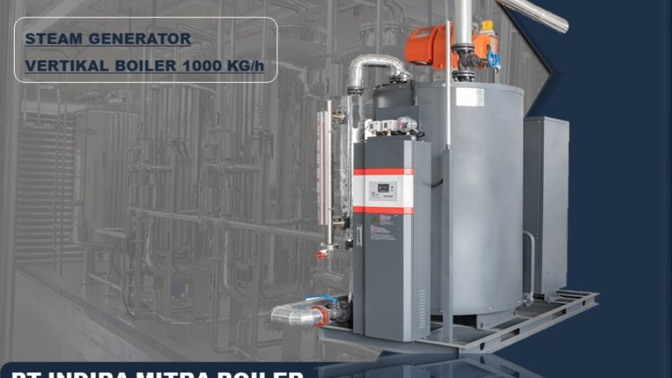 Jual Steam Generator Boiler 1000 kg Vertikal