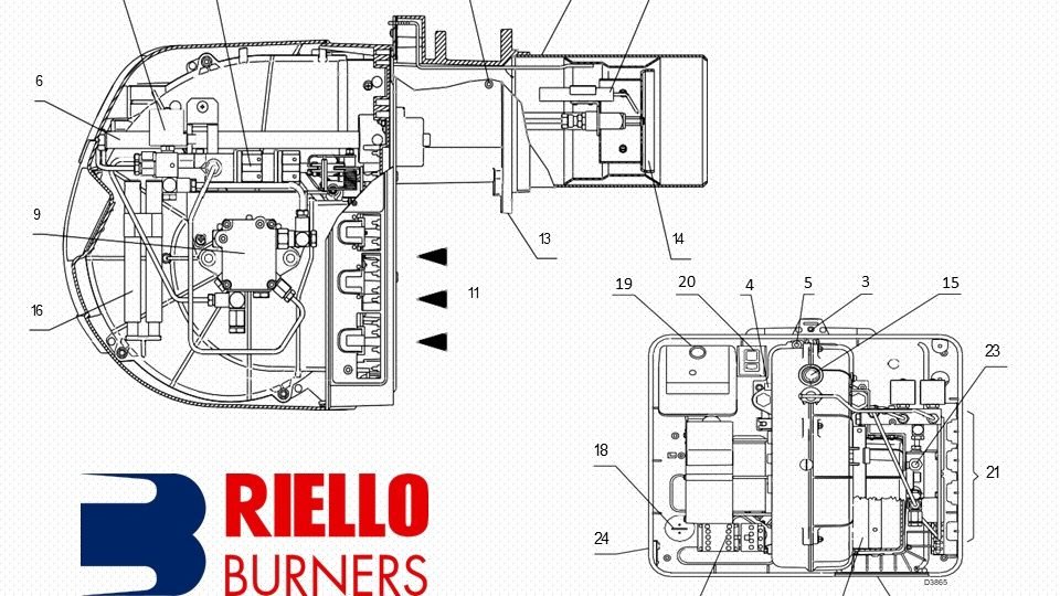 Kontruksi Burner riello Rl34 Rl 44 Mz