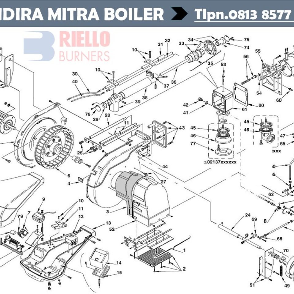 PART LIST RIELLO RS190 GAS BURNER