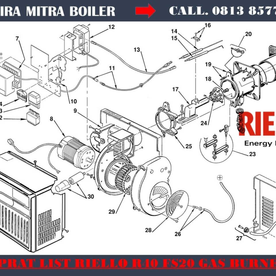 PRAT LIST RIELLO 40 FS 20 GAS BURNER